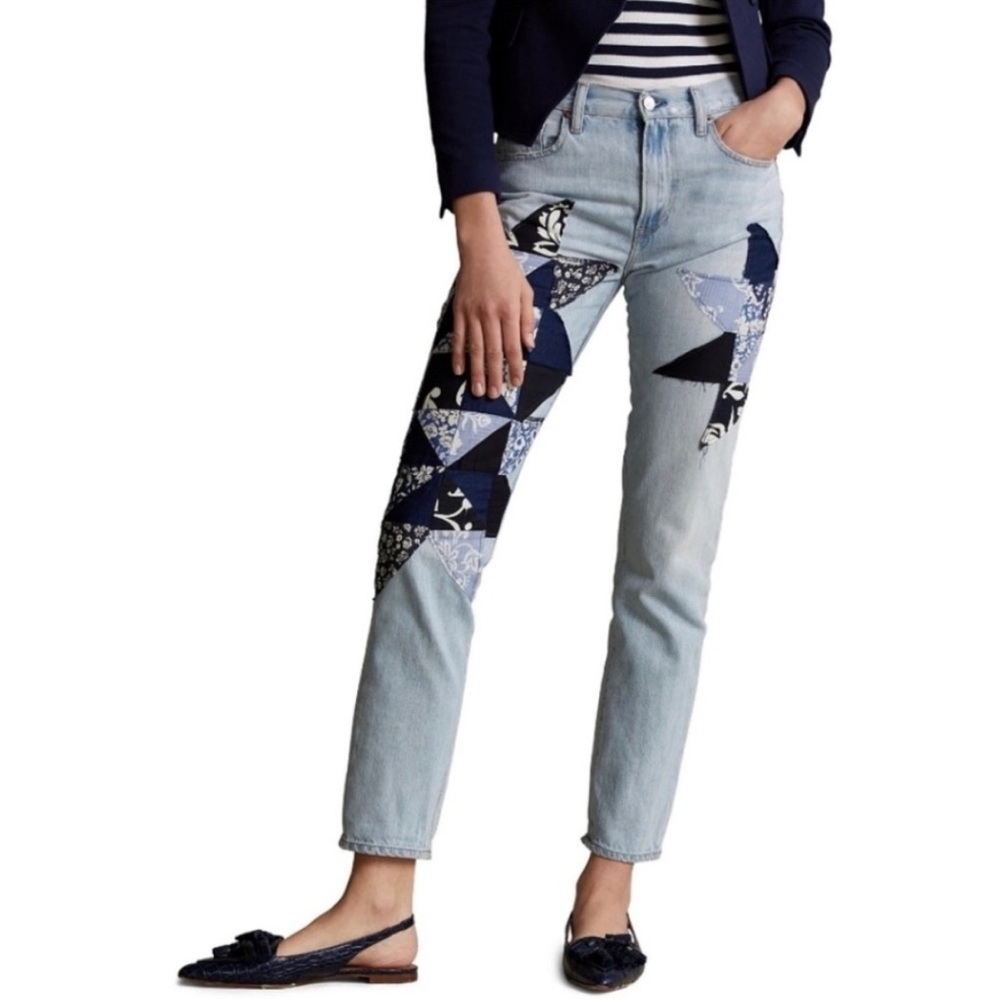 Polo Ralph Lauren Avery Quilted Patchwork Boyfriend Jeans Size 29